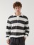 Yeni Sezon Polo Yaka Uzun Kollu Çizgili Erkek Kalın Sweatshirt 1