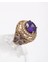 Mor Doğal Taşlı Bakır Işlemeli 925 Ayar Gümüş Kadın Yüzük – Zarif ve Gösterişli Tasarım 3