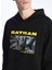 Yeni Sezon Uzun Kollu Batman Baskılı Erkek Kalın Hoodie 4