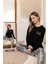Kadın Yılan Desen Suprem Pijama Takımı 0330 Siyah 3