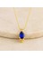 14 Ayar Altın Minik Safir Kolye 4