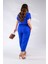 Kadın Büyük Beden 333474 Beli Gipeli Mavi Tulum 2