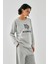 Kadın Gri Akrep Burcu Oversize 2 Iplik Eşofman Ev Giyim Takımı 2