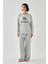 Kadın Gri Akrep Burcu Oversize 2 Iplik Eşofman Ev Giyim Takımı 5