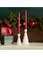Karaca New Year Yılbaşı Çam Ağacı Şekilli Şamdan Mumluk Beyaz 6,2 x 6,2 x 12,6 cm 3