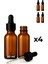 4’lü 50 ml Amber Cam Serum Şişesi + Siyah Metal Kapaklı Siyah Uçlu Damlalık 1