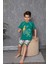Erkek Çocuk T-Shirt-Şort Dinozor Baskılı Kısa Kollu Pijama Takımı 1