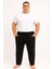 Erkek Büyük Beden Cepleri Fermuarlı 2840 Alt Eşofman Siyah 1