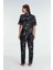 Mdb Mdbshop Yarım Kollu V Yaka Kadın Viskon Çiçek Desenli Yazlık Dokuma Dantel Detaylı Pijama Takımı 3