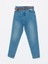 Yeni Sezon Beli Kemerli Mom Fit Kadın Jean Pantolon 5
