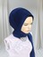 Açık Lacivert Esnek Kumaş Tektek Hazır Duvak Hazır Şal Hazır Türban 2