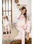 Kadın Kalp Desen Suprem Pijama Takımı 0327 PEMBE02 1