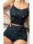 Kadın Siyah Çilek Desenli Dantelli Kısa Şortlu Pijama Takımı – Tatlı ve Rahat Tarz 3798 L-Xl 1