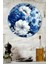 3D Görünümlü Temperli Cam Tablo – Mavi Beyaz Çiçek Temalı Duvar Süsü Uv Baskı 33X33 CM-CDS142 1
