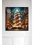 3D Görünümlü Temperli Cam Tablo – Büyülü Kütüphane ve Işık Sarmalı Uv Baskı 33X33 CM-CTK140 2