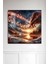 3D Görünümlü Temperli Cam Tablo – Müzik ve Gün Batımı Temalı Uv Baskı 33X33 CM-CTK139 2