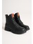 Kadın Hakiki Deri Fermuarlı Bağcıklı Günlük Bot - Siyah 4