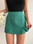 Nrtmsa Çift Yırtmaçlı Atlas Şort Etek Yeşil S240364 (Beden: L) 1