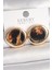 Pirinç Gold Renk Leopar Desen Daire Model Kadın Küpe - TJ-BKP10371 1