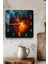 3D Görünümlü Temperli Cam Kare Saat – Işıklı Kalp Desenli Uv Baskı 33X33 cm - KCS139 3