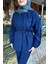 Kadın Birit Düğmeli Pantolon Takım M15807 - Lacivert 3