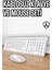 Beyaz Kablosuz Klavye Fare Seti Kablosuz Fare USB Alıcı Pc Uyumlu 1