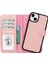 Apple iPhone 15 Plus Uyumlu Deri Cüzdanlı Kılıf Mwwn Nu2 Pembe 5