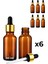 6’lı 50 ml Amber Cam Serum Şişesi + Gold (Altın) Metal Kapaklı Siyah Uçlu Damlalık 1