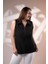 Kadın 1112046 Fermuarlı Kolsuz Siyah Yelek 4