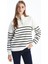 Yeni Sezon Dik Yaka Çizgili Kadın Sweatshirt Tunik 1