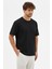 Erkek Premium Kalite Yoğun Dokulu Pamuklu T-Shirt Siyah M101-R0220-02 1