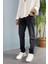Slim Fit Siyah Taşlanmış Jean 1