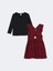 Yeni Sezon Yılbaşı Temalı Kız Çocuk Bluz ve Salopet Takım 2'li Takım 2