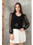 Tokalı Tül Kollu Bluz Siyah T4071 1