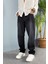 Taşlanmış Siyah Baggy Fit Jean Pantolon 2