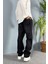 Taşlanmış Siyah Baggy Fit Jean Pantolon 3