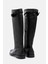 Kadın Hakiki Deri El Işçiliği Diz Altı Siyah Çizme 6
