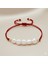 Makrome Örgülü Naturel Kesim Kırmızı Ipli Dorika Top Süslemeli Doğal Inci Kadın Bileklik 4