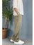 Modal Kumaş Bağcıklı Baggy Pantolon Haki 5