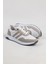Erkek Spor Sneaker Beyaz ve Taş Rengi Ayakkabı Ortopedik Tabanlı D011 4
