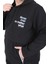 Mocgrande Büyük Beden Kapüşonlu Sweat Double Face Never 25706 Sıyah 4