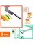 Tırtıklı Patates Sebze Kesme Bıçağı + Pratik Soyacak - Cips Doğrayıcı Hediyeli - 2li Set P5E9Z0 1