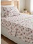%100 Pamuklu Çiçek Desenli 120X200+50X70 cm Tek Kişilik Lastikli Çarşaf Takımı 1
