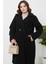 Peluş Düğmeli Astarlı Kadın Mont KS2544 Siyah - 44 1