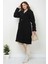 Peluş Düğmeli Astarlı Kadın Mont KS2544 Siyah - 44 5