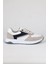 Erkek Spor Sneaker Beyaz ve Taş Rengi Ayakkabı Ortopedik Tabanlı D100 2