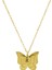 Altın Renk Kelebek Tasarım Aile Temalı Kişiye Özel Çelik Kadın Kolye - En Fazla 5 Isim 4