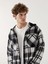 Yeni Sezon Kapüşonlu Ekose Desenli Erkek Gömlek Ceket 1