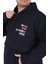 Büyük Beden Kapüşonlu Sweat Double Face Never 25706 Lacıvert 4