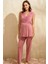 Mdb Mdbshop Sıfır Kol V Yaka Kadın Viskon Düz Yazlık Uzun Dantel Detaylı Hamile Pijama Takımı Sabahlık 2